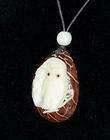 Tagua Owl Slice Pendent w/ Tagua Bead