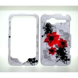 : Red Lily Flower Snap on Hard Protective Cover Case for HTC Wildfire 