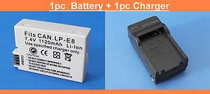 Battery + Charger for Canon EOS Rebel T2i T3i Kiss X4 X5 550D 600D 