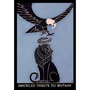  Americas Tribute to Britain 20X30 Paper with Black Frame 