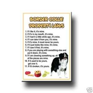 BORDER COLLIE Property Laws FRIDGE MAGNET No 1 DOG  