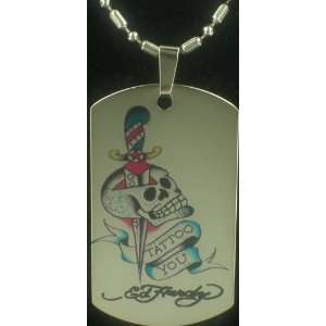   : ED HARDY TATTOO YOU COLOR DOG TAG PENDANT NECKLACE: Everything Else