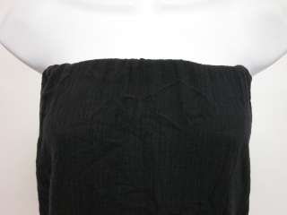 BAGS Black Cotton Strapless Knee Length Dress Small  