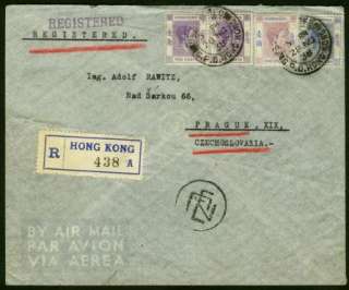 air post 1938 nov regis label flown cover to czechoslovakia poste 