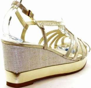 Reba Overtime Wedge Sandals Womens Shoes Platinum 9  