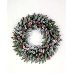  Tree Company DUF3 10 24W 24 Inch Dunhill Fir Wreath with Snow, Red 