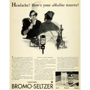  1934 Ad Emersons Bromo Seltzer Alkaline Acid Reflux 