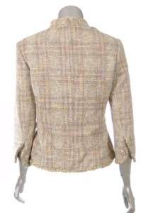 Sutton Studio Womens Formal Boucle 3 Button Blazer Jacket Pink Multi 