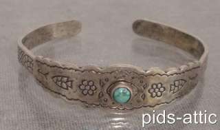   Fred Harvey Era Thunderbird & Indian Symbols Cuff Bracelet  