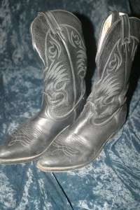 BOULET COWBOY BOOTS mens 10.5 E BLACK low heel pointed Skynyrd hipster 