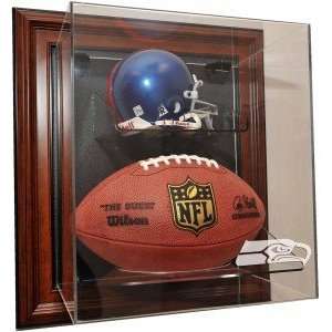   Seahawks Mini Helmet and Football Case Up Display, Brown Sports