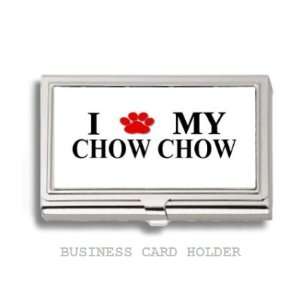  Chow Chow Love My Dog Paw Business Card Holder Case 