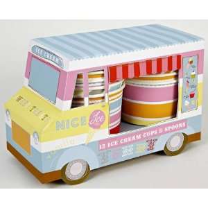  Meri Meri Ice Cream Van with Cups and Spoons, 12 Pack 