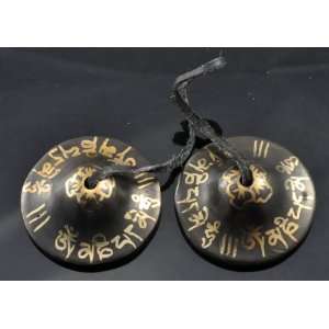   Black Gold Plated Buddhist Mantra Tingshas: Health & Personal Care