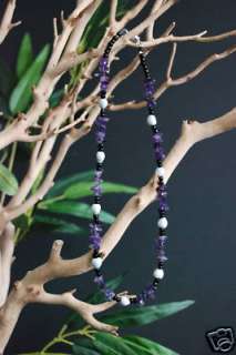 Rainforest Seed necklace tears of St. Peter w Amethyst Necklaces 