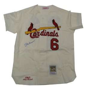 St. Louis Cardinals Stan Musial Autographed Mitchell And Ness 1963 