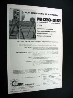 Cubic Corp Micro Dist Surveying Equipment 1960 print Ad  