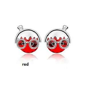  Swarovski Crystal Earrings Chibi Maruko Owl RED sold by 