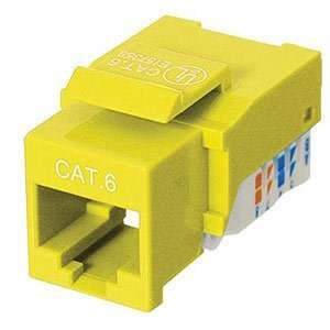  CAT6 RJ45 Keystone Jack, Tool Free, Yellow: Electronics