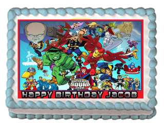 SUPERHERO SQUAD #3 Edible Cake Image Party Custom  