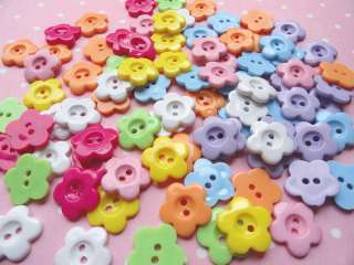 100x New Sun flower Plastic Button/Sewing lots Mix WN788  