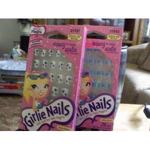 LOT OF 2 BRAND NEW LITTLE FINGRS (MOTHER APPROVED) GIRLIE NAILS, STICK 