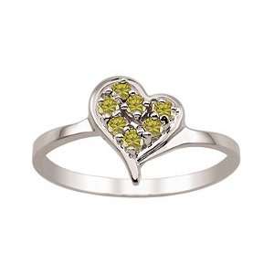  Peridot Heart Birthstone Ring Jewelry
