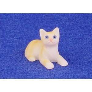  Dollhouse Miniature Orange Tabby Cat: Toys & Games