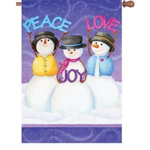    Peace Love Joy Christmas Snowman House Flag: Home & Kitchen