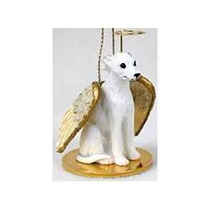  Whippet Christmas Angel Ornament White