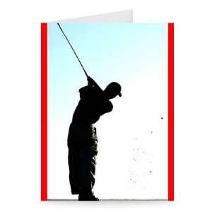 Tiger Woods in silhouette   Greeting Card (Pack of 2)   7x5 inch 