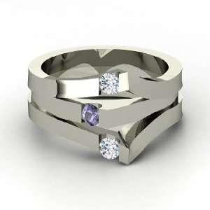 Gem Peak Ring, Round Iolite Sterling Silver Ring with 
