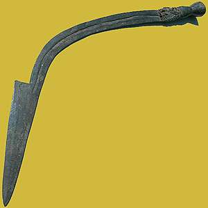 large forged iron african sabre knife ngombe buja congo  