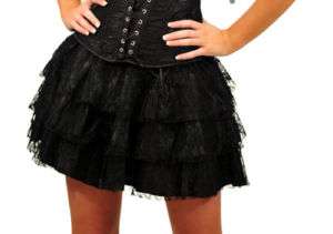 Burlesque black skirt to match corsets costumes 6 16  
