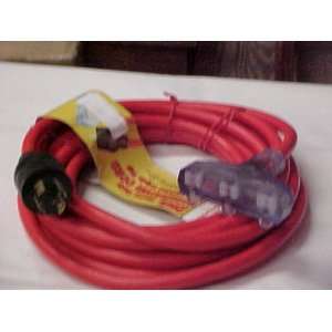   25 foot Rv Generator Cord with lighted Triple Tap 