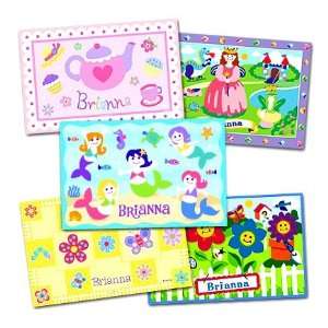    Girls Personalized Set of 5 Meal Time Laminated Placemats: Baby