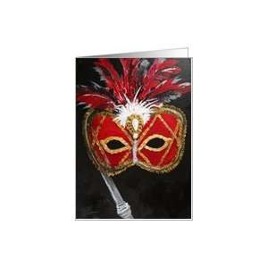  Masquerade   An Ornate Mask in Red & Gold Card: Health 