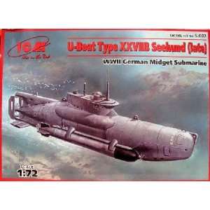   Boat Type XXVIIB Seehund (Late) WWII German Midget Submarine Kit