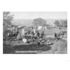  Cowboys Eating around a Campsite Photograph   South Dakota 