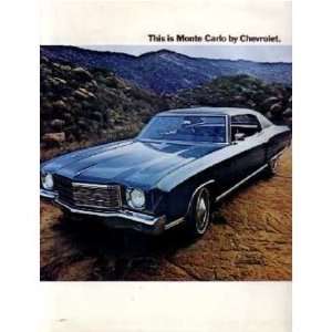  1970 CHEVROLET MONTE CARLO Sales Brochure Book Automotive