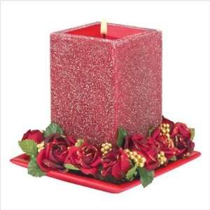  RED STARDUST CANDLE: Home & Kitchen