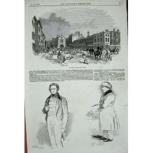    1845 Market Place Shrewsbury Street Town Men Sketch