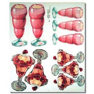  Vintage Strawberry Sundae Malts Ice Cream Poster 1952 