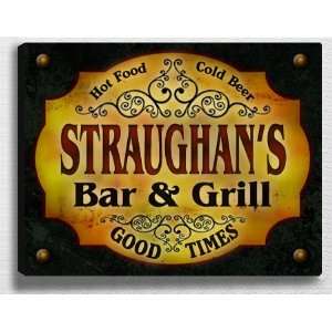  Straughans Bar & Grill 14 x 11 Collectible Stretched 