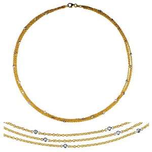   Diamond By The Inch 3 Strands Necklace 18 Inch: CleverEve: Jewelry