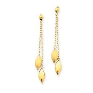    14K 2 Strands Puff Rice Beads Earrings   JewelryWeb Jewelry