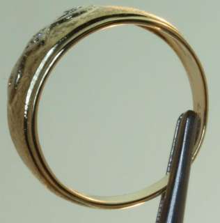 14k yellow gold .03ct diamond wedding band ring vintage  