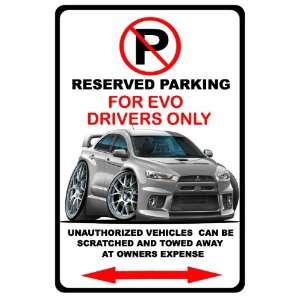   Mitsubishi Evo Evolution Exotic Car No Parking Sign 