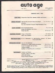   May 1956 Corvette Engineering Report   Cadillac,Packard,Imperial Tests