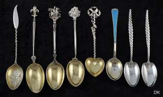Sterling Silver Souvenir Demitasse Spoons Paris Commonwealth Hotel 